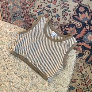 90s Striped Midriff Cropped Top